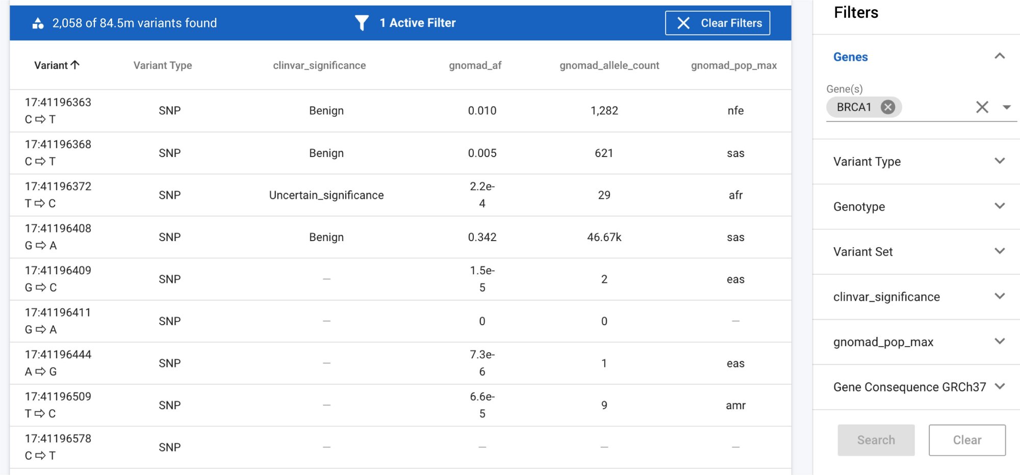 Frameshift Realtime Variant Warehouse by Frameshift Labs,